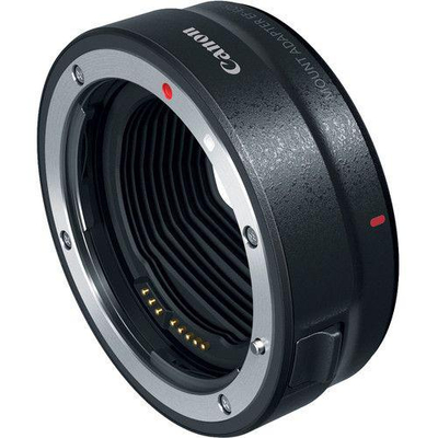 Adapter objektivi Canon EF në EOS R, komunikim elektronik, peshë 110 g, i zi