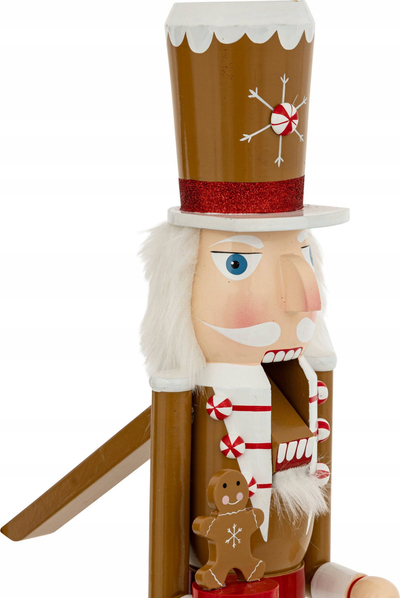 Figurë dekorative Nutcracker Spice Bread, 60cm, dru pishe, shumëngjyrëshe