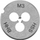Freze me fileto Baildon Die M-3 HSS, M3, diametër 25mm, metalike