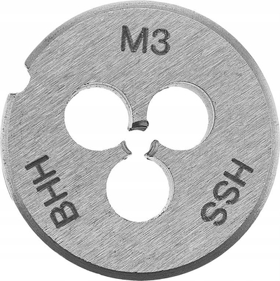 Freze me fileto Baildon Die M-3 HSS, M3, diametër 25mm, metalike