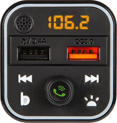 Transmetues FM për makinë Blow Bluetooth, 2xUSB QC3.0, MP3 SD, i zi