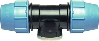 Tee reduktuese PE Unidelta UN603649, 50 mm, filetë femër 5/4", e zezë