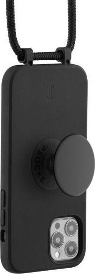 Futrollë Just Elegance PopGrip për Apple iPhone 12 Pro Max, TPU, me mbajtëse, e zezë