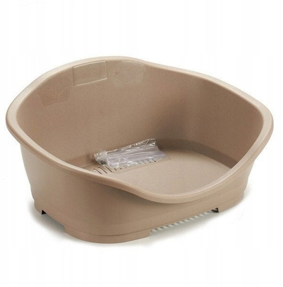 Shtrat qeni Stefanplast Dog Basket Oval, 56x42x24cm, plastikë me silikon, bezhë
