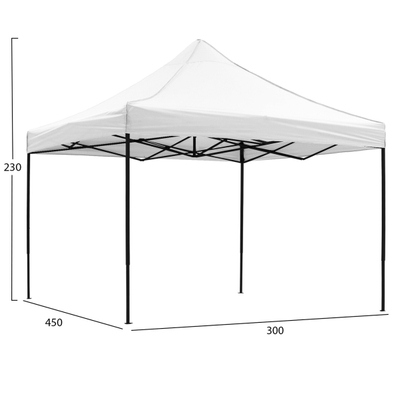 Tendë kopshti Matthew 3x4,5x3,10Hcm (HM6311), zezë/ bardhë