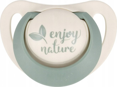 Qetësues bebe NUK for Nature, biberon latex anatomik, 6-18 muaj, 2 copa, jeshil edhe bezhë