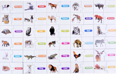Puzzle edukativ Hao Xiang Animal, 30 pjesë, në anglisht, me ngjyra
