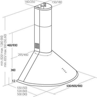 Aspirator Akpo, WK-4 Dandys 50, 69 dB, 434 m3 / h, 50 cm, i zi