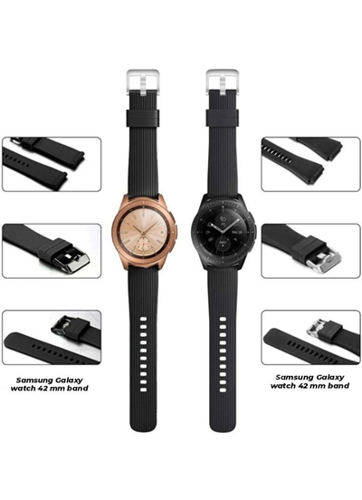 [OUTLET] Rrip për orë të mençur 4wrist Samsung Galaxy Silicone, i zi, 20 mm hWR079, II