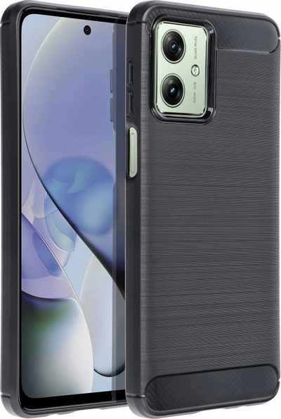 Mbulesë karboni për telefon Motorola G54, gomë kundër goditjeve, e zezë