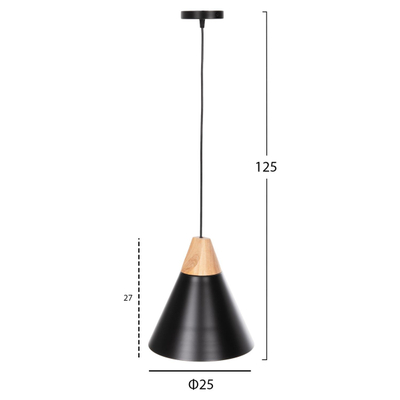 Llambë e varur tavani 25x125cm (HM4143), zezë