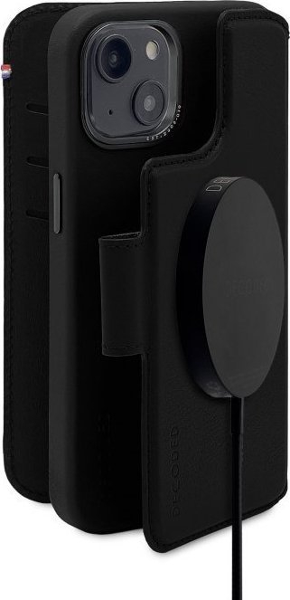 Këllëf–portofol lëkure Decoded Detachable Wallet për iPhone 14 Plus, MagSafe, i zi