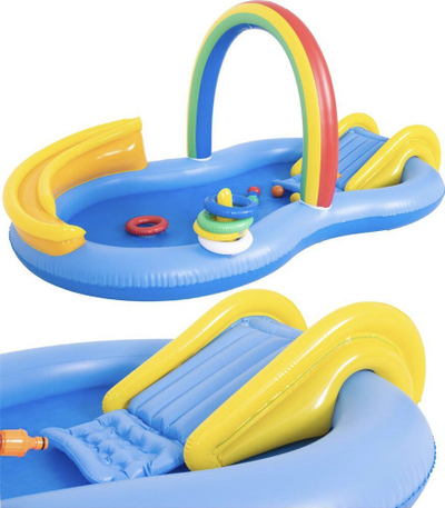 Pishinë për kalamaj Bestway Rainbow Playground 51348, 220x122 cm, shumëngjyrëshe
