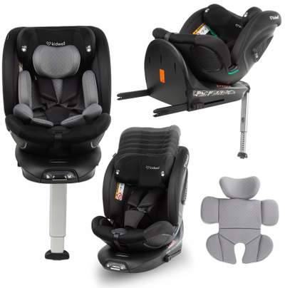 Sedilja makine Kidwell GoCar i Size, 40-135 cm, ISOFIX 360°, gri me të zezë
