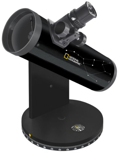 Teleskop National Geographic 76/350 Newtonian Reflector, i vogël, me montim Dobsonian, i zi