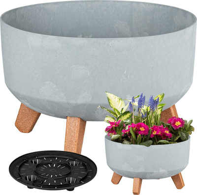 Vazo lulesh Prosperplast GRACIA LOW, 28.5 cm, efekt betoni, gri