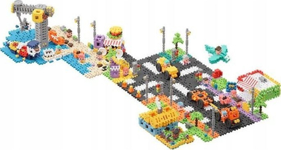Set ndërtimi Marioinex Mini Waffle City Blocks Food Truck, 148 pjesë, me figurina, shumëngjyrësh