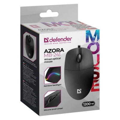 Mouse me kabllo Azora MB-241, 1200 DPI, RGB, i zi