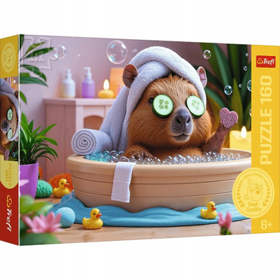Puzzle Trefl The Treflik Family Capybara at the Spa, 160 pjesë, 6+, shumëngjyrësh