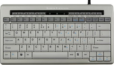 Tastiera BakkerElkhuizen S-board 840, kompakte, USB, e bardhë me argjendi