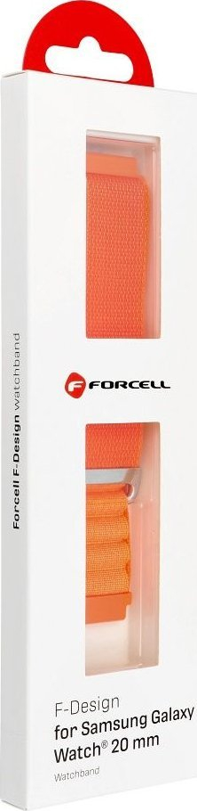 Rrip ore inteligjente Forcell F-Design FS05, 20mm, që shkon me Samsung Watch, portokalli