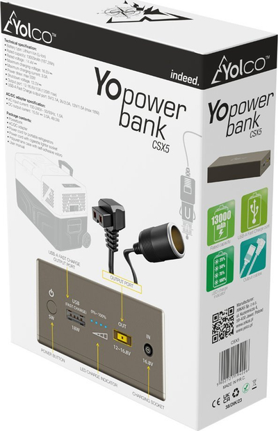 Powerbank Yolco Yopowerbank CSX5, 13000mAh, 18W Fast Charge, gri