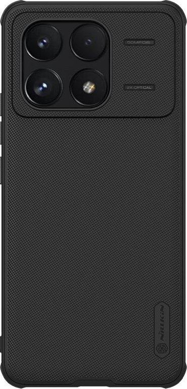 Kapak telefoni Nillkin Frosted Shield Pro për Xiaomi Poco F6 Pro, TPU dhe plastike e fortë, i zi
