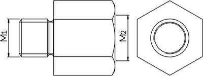Reduktor lidhës Niczuk 81401110160, M10 në M16, metal