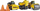 Set lodrash Tonka Trucks Diecast Construction, 3 makina pune, metal, të verdha
