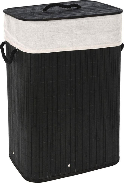 Shportë rrobash Vilde, 60L, bambu, e zezë
