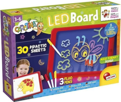 Tabelë vizatimi Lisciani Giochi Carotina Luminous Slate, me LED, për fëmijë