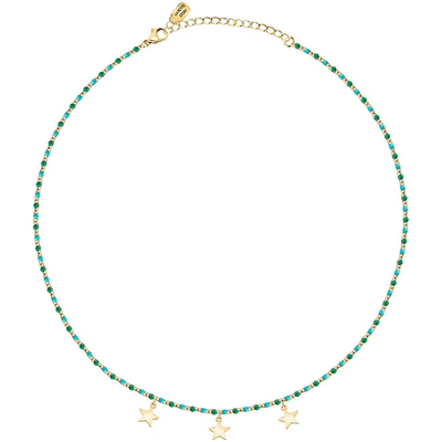 Qafore për femra La Petite Story Stylish Friendship Star Necklace LPS10ARR12, i artë/kaltër/gjelbër