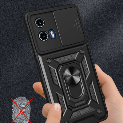 Kllëf telefoni Tech-Protect Camshield Pro për Motorola Moto G24, G24 Power, G04, me unazë 360°, i zi