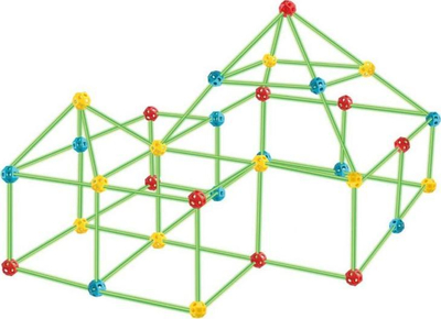 Lodër ndërtimi Woopie Construction Blocks Straws Tubes XL Glows, 128 copa, që ndriçon në errësirë, shumëngjyrëshe