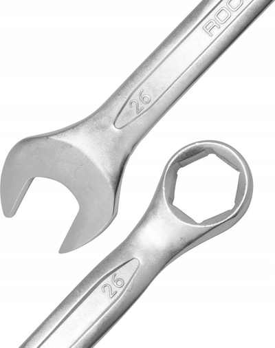 Çelës i kombinuar Rockforce Open-End Ring, 26 mm, Cr-V, metalik