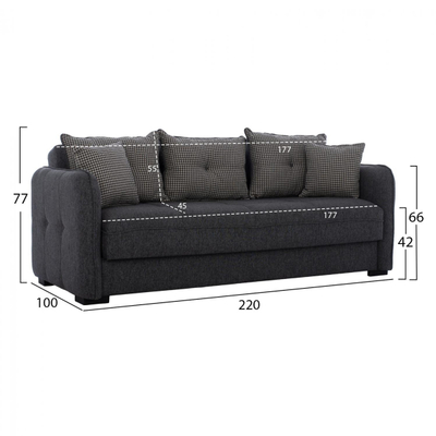Set dhomë ndenjeje Isabella divan 3+2 + Shtrat (HM11700.31)