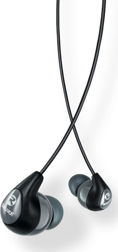 Слушалки Shure SE112 GR, во уво со кабел, изолација на звук 37 dB, сиво и црно