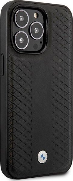 Këllëf telefoni BMW BMHMP14L22RFGK për iPhone 14 Pro, lëkurë, me MagSafe, i zi