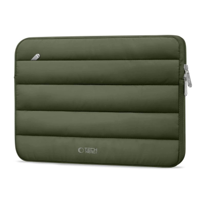 Këllëf laptopi Tech-Protect Fluffy, 13-14", me pelush brenda, jeshile ushtarake