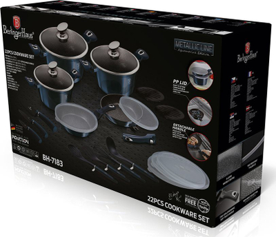 Set i tenxhereve Berlinger Haus BH-7183, 22 copë, e kaltërt e errët