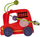 Lodër edukative BamBam Vehicle Maze Fire Brigade, makinë zjarrfikëse, mekanizëm tërheq prapa, e kuqe