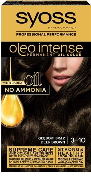 Ngjyrë për flokë Syoss Oleo Intense, 3.10 Deep Brown, 50 ml