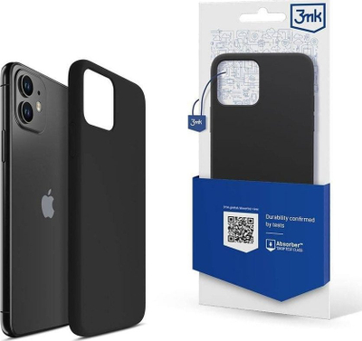 Çakëll 3MK Silicone Case për Apple iPhone 11, silikon, i zi