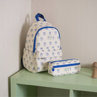Kuti lapsash Milan Collection 460, drejtkëndore, 2 xhepa me zinxhir, bezhë blu