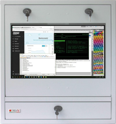 Kabinet sigurie për PC TECHLY, për monitor 22", me çelës, gri
