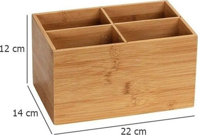 Kuti për sistemim Terra Bamboo, me 3 ndarje, bambu, kafe