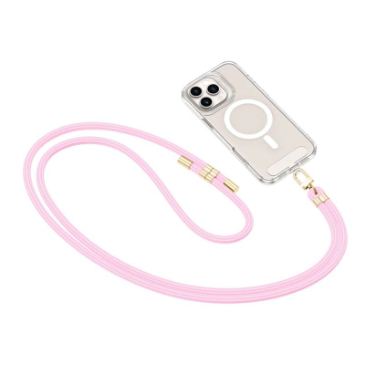 Rrip telefoni Tech-Protect C7S Rope, crossbody, me adapter, rozë baby pink me ari