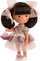Kukull Llorens Miss Minis Sara Pots, 25 cm, flokë kafe, veshje me lule