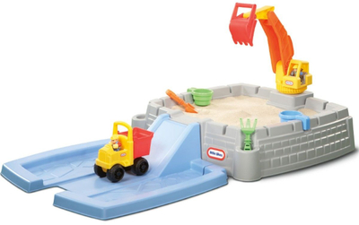 Kuti rëre Little Tikes Big Digger Sandbox, me eskavator dhe kamion, plastike, gri blu