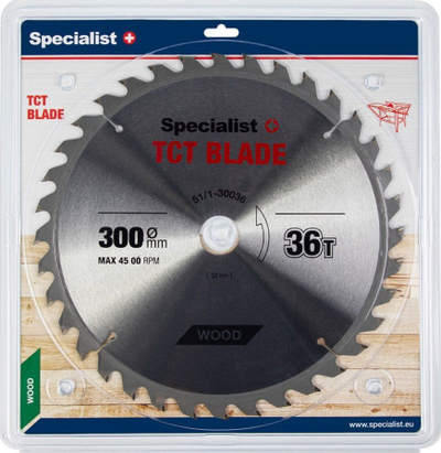 Teh rrethor Specialist+ TCT Blade 51/1-30036, 300mm, 36 dhëmbë, për dru